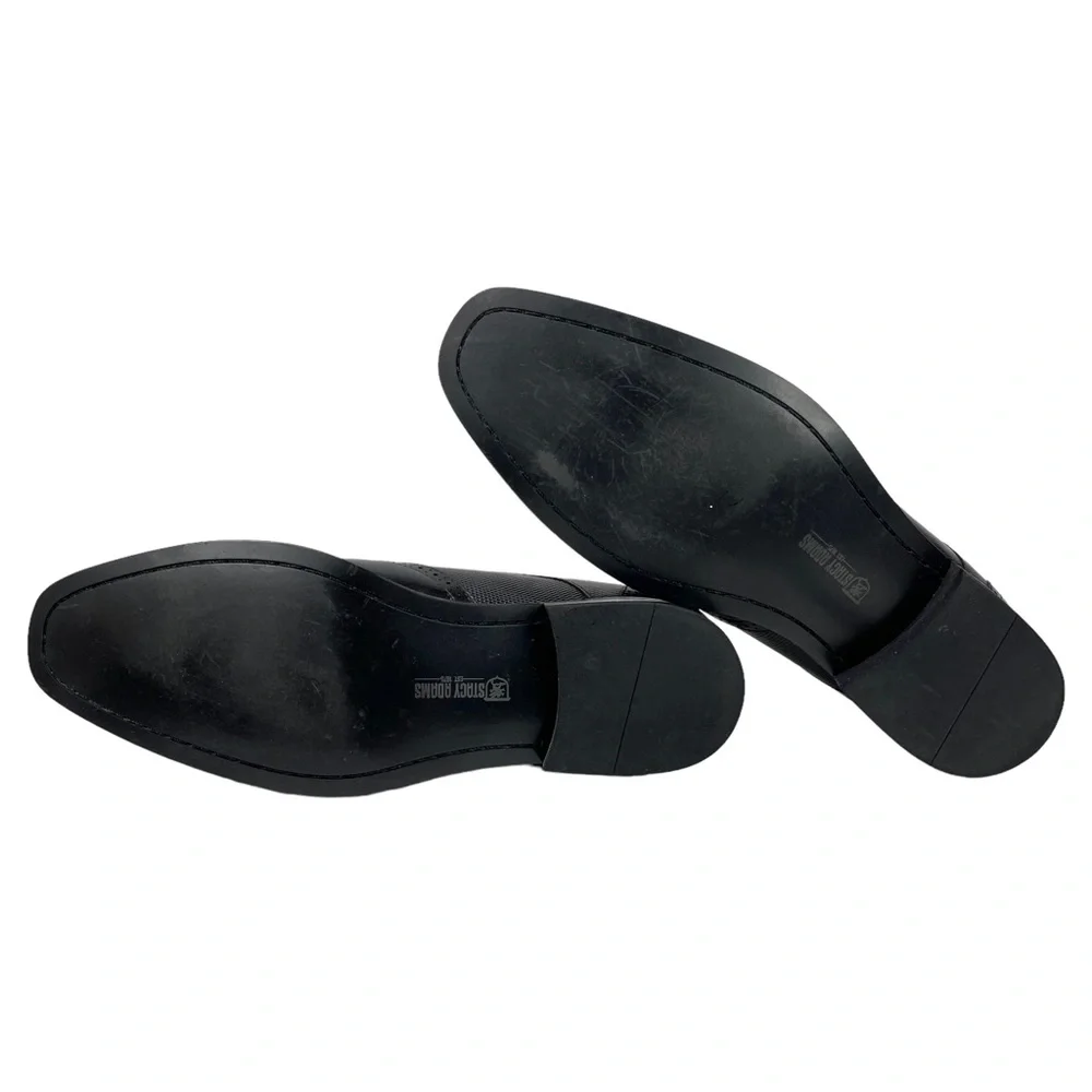 Stacy Adam Men’s 11.5 M Black Wing Tip Leather‎ Oxford Derby Lace Up Shoes